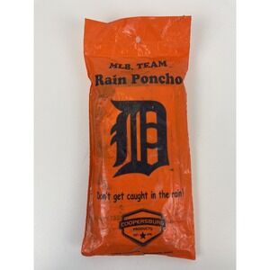 Detroit Tigers Poncho MLB Rainmate Hooded Raincoat Rainwear Logoed